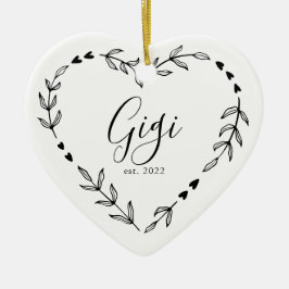 Gigi Année Est. Ornement en céramique de Noël