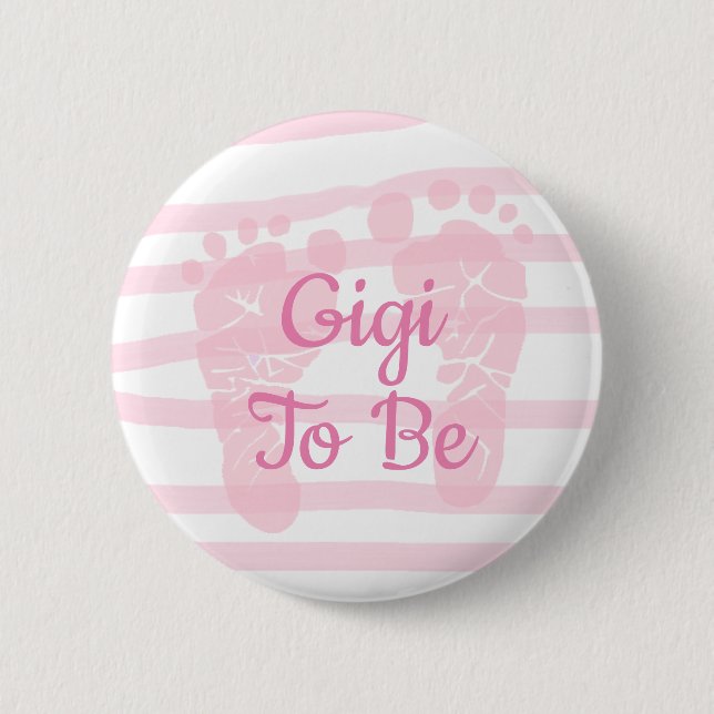 Gigi be Pink Girl Baby Duschknopf Button (Vorderseite)