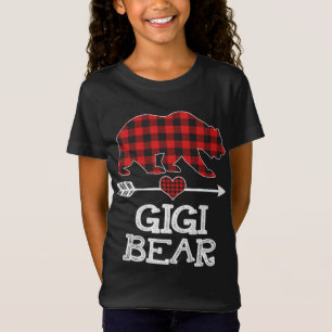 Gigi Bear Christmas Pajama Roter Kariert Buffalo F T-Shirt