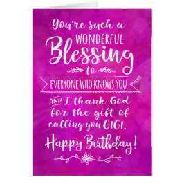 Gigi Birthday, du bist ein Segen