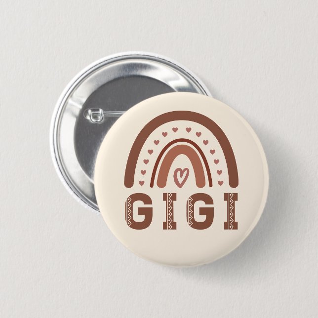 Gigi Boho Rainbow Niedliche Grandma Geschenke Button (Vorne & Hinten)