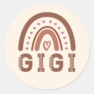 Gigi Boho Rainbow Niedliche Grandma Geschenke Runder Aufkleber