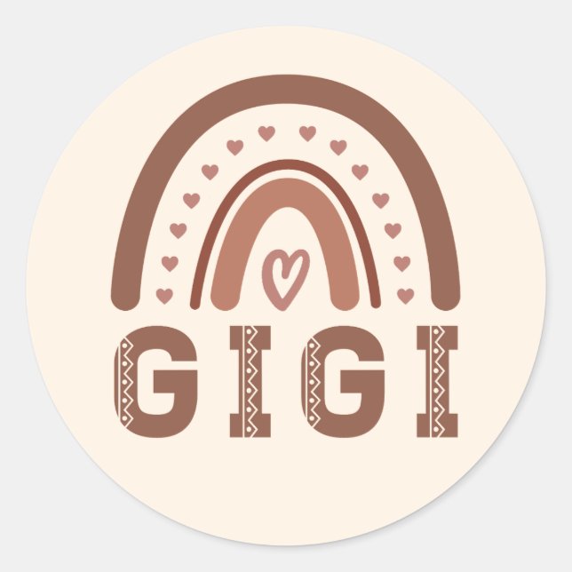 Gigi Boho Rainbow Niedliche Grandma Geschenke Runder Aufkleber (Vorderseite)