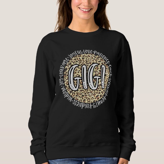 GIGI Cheetah Leopard Print Circle Love Patience Bl Sweatshirt (Vorderseite)