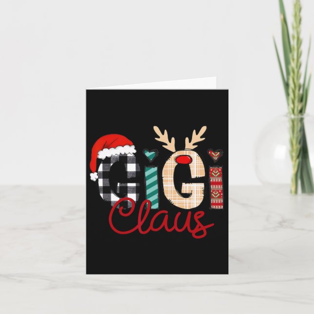 Gigi Claus Reindeer Christmas Karte (Vorderseite)