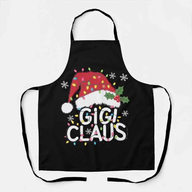 Gigi Claus Weihnachtslicht Pajama Familie Matching Schürze (Vorderseite)
