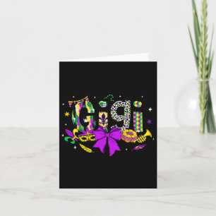 Gigi Coquette Bow Mardi Gras Women Mama Mother Car Karte