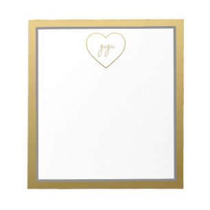 Gigi Elegante Golden Gradient Herzstück Notizblock