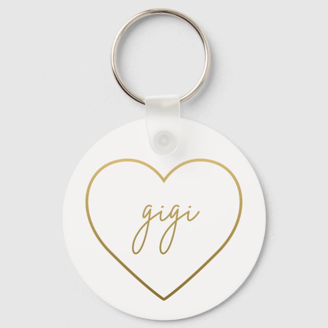 Gigi Elegante Golden Gradient Herzstück Schlüsselanhänger (Vorderseite)