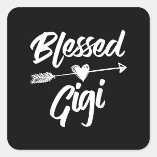 Gigi Erntedank gesegnet - Funny Grandmor Geschenk Quadratischer Aufkleber