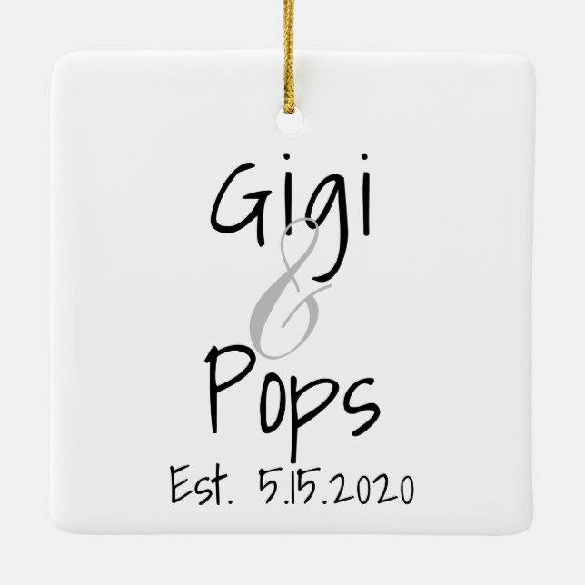 Gigi et Pops Premier ornement de petit-enfant (Dos)