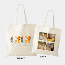 Gigi Floral Photos personnalisées Sac fourre-tout 