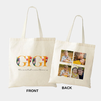 Gigi Floral Photos personnalisées Sac fourre-tout 