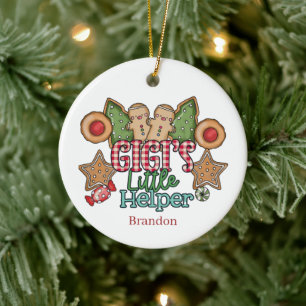 Gigi kleiner Helfer hinzufügen Name Nachricht Weih Keramik Ornament