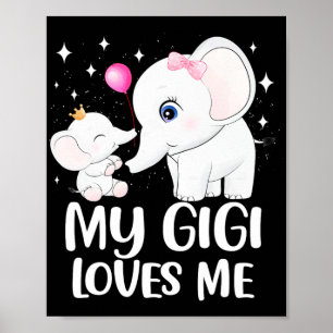 Gigi Lieben ich Niedlich ElefantenT-Shirt für Kind Poster
