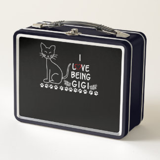 Gigi Lover | I Liebe als Gigi-Liebe-Katze Metall Brotdose