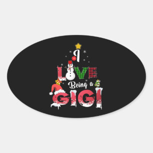 Gigi Lover I Liebe als Gigi Ovaler Aufkleber
