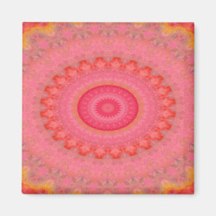 Gigi Pink, Orange und Gelb Mandala  Magnet