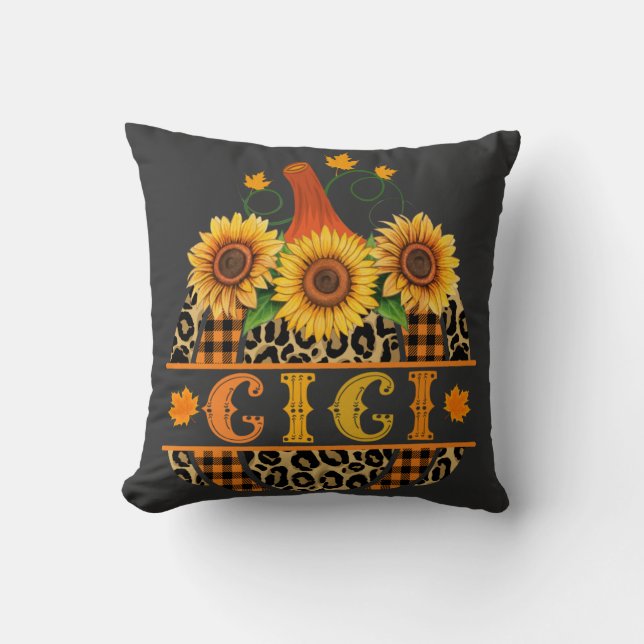 GiGi Pumpkin Leopard Print Sunflower Buffalo Karie Kissen (Vorderseite)