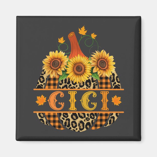GiGi Pumpkin Leopard Print Sunflower Buffalo Karie Magnet (Vorne)
