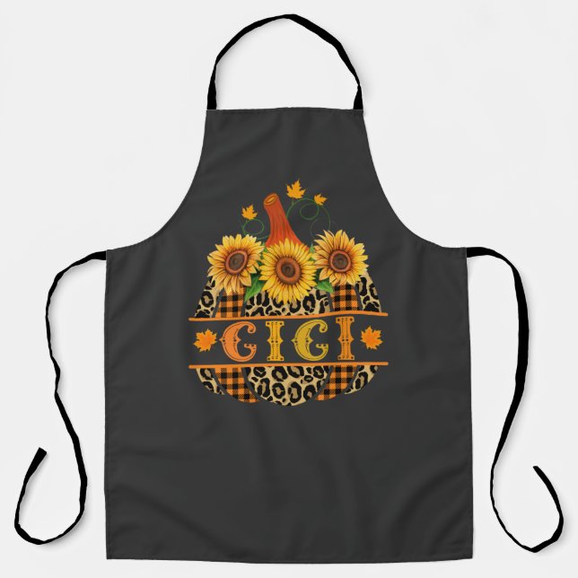GiGi Pumpkin Leopard Print Sunflower Buffalo Karie Schürze (Vorderseite)