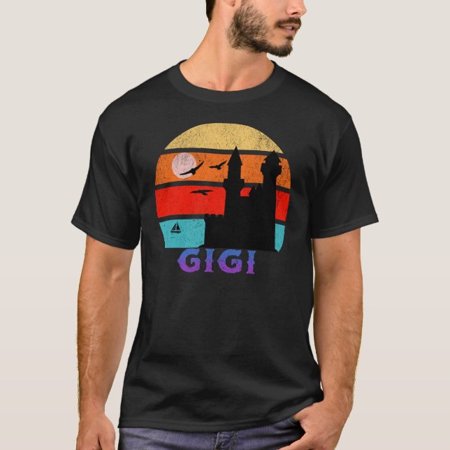 Gigi Retro Sunset Ocean Großvater T-Shirt (Vorderseite)