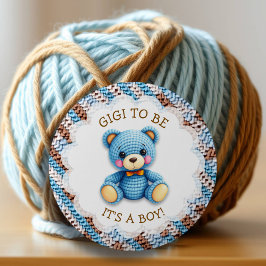 Gigi To Be | Crochet Teddy Bear Baby Shower  Button