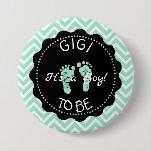 Gigi to be Green Zickzack Baby Showknopf Button
