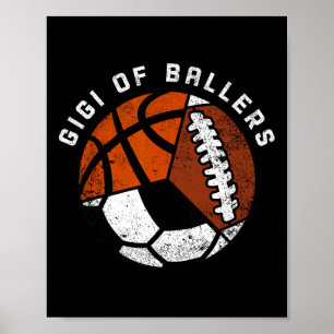 Gigi von Byllers Lustiger Fußball Bysketbyll Footb Poster