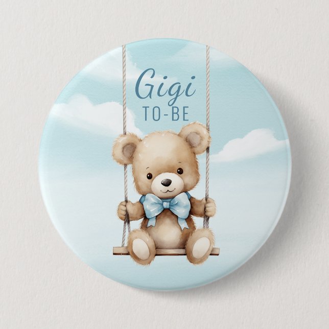 Gigi wird Teddybär Schaukel Button (Vorderseite)