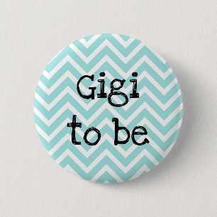 Gigi zu aquamarinen Zickzack Baby Dusche Button