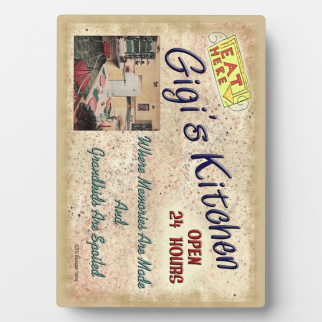 Gigi's Kitchen wo Großkinder Plaque verwöhnt werde Fotoplatte (Vorderseite)