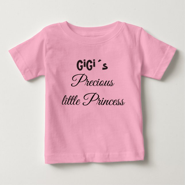 GIGI'S KLEINE PRINCESS, GRANDMA'S BABY MIRL PINK BABY T-SHIRT (Vorderseite)