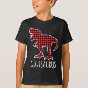 Gigisaurus Buffalo Kariert Dinosaurier Lustig Pass T-Shirt