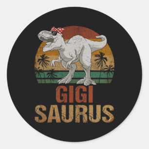 Gigisaurus T Rex Dinosaurier Gigi Saurus Muttertag Runder Aufkleber