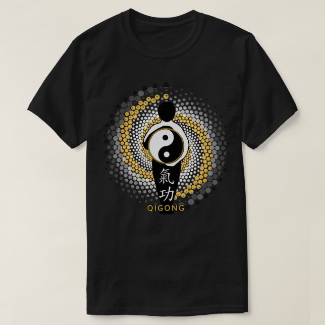 GIGONG Golden Energy Qi Gong Yin Yang Mediation C T-Shirt (Design vorne)