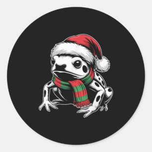 Giison Dart Frosch Xmas Weihnachtsmannmütze Scarf  Runder Aufkleber