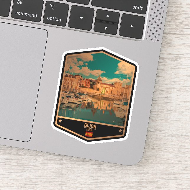 Gijón Aufkleber (Detail)