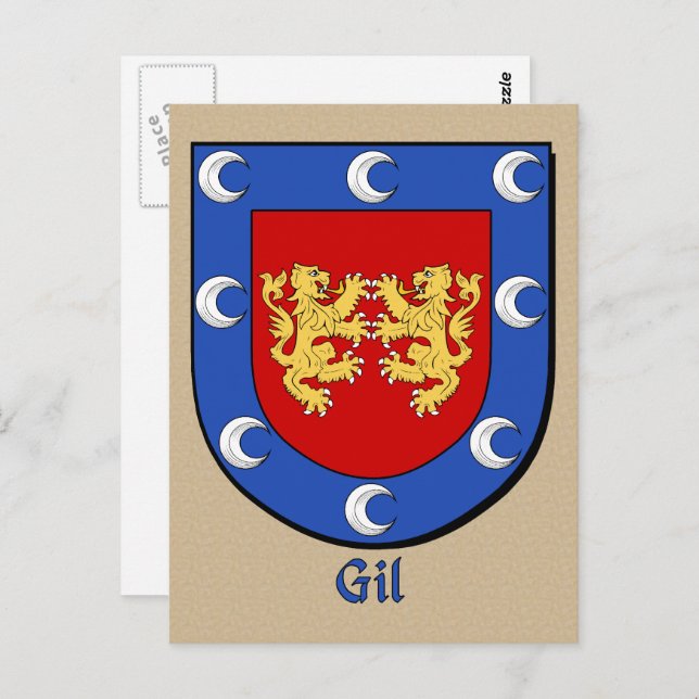 Gil Ancestral Heraldic Shield Postkarte (Vorne/Hinten)