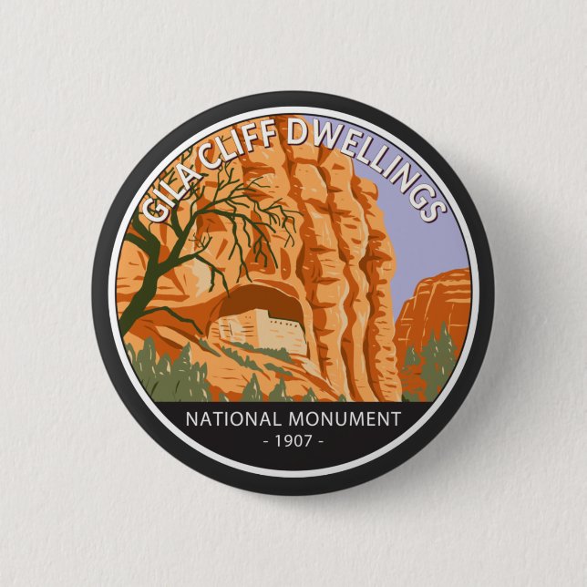 Gila Cliff Dwellings National Monument Circle Button (Vorderseite)
