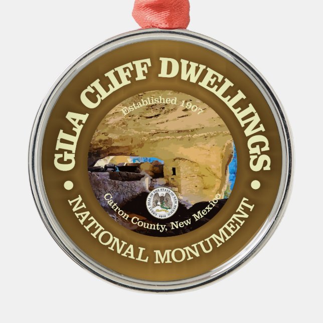 Gila Cliff Dwellings (NM) Ornament Aus Metall (Vorne)
