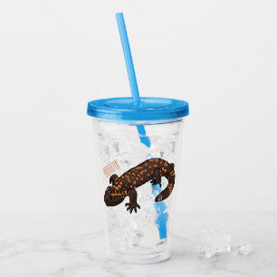 Gila Monster Cartoon Illustration Acryltrinkbecher