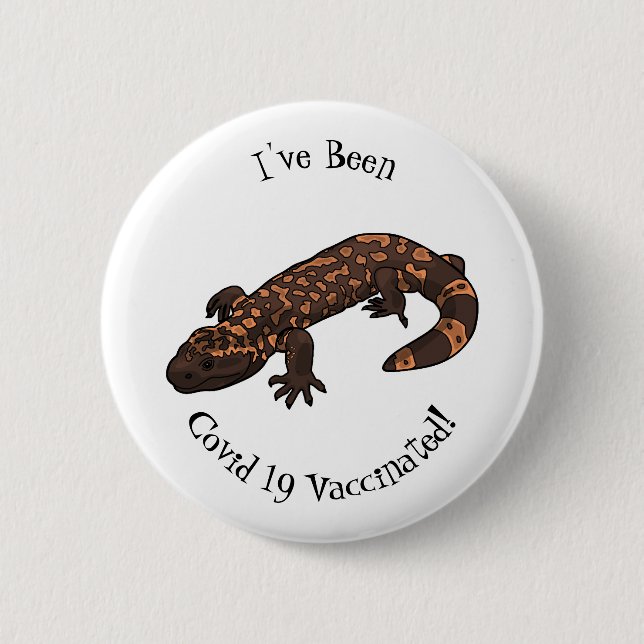 Gila Monster Cartoon Illustration Button (Vorderseite)