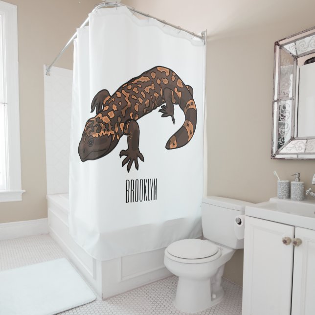 Gila Monster Cartoon Illustration Duschvorhang (Beispiel)