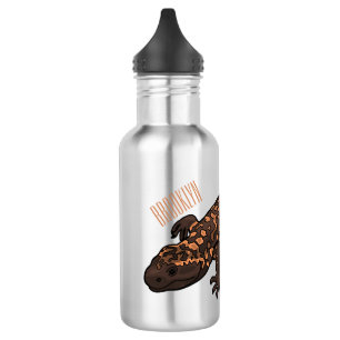 Gila Monster Cartoon Illustration Edelstahlflasche