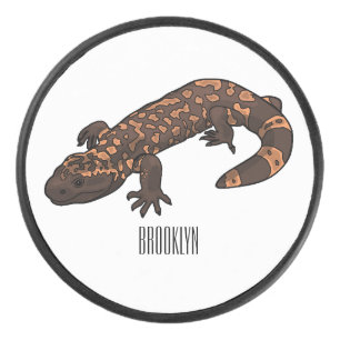 Gila Monster Cartoon Illustration Eishockey Puck