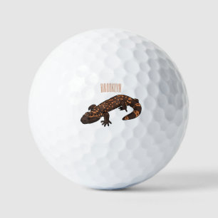Gila Monster Cartoon Illustration Golfball