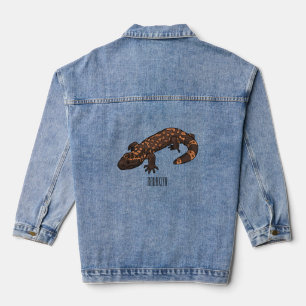 Gila Monster Cartoon Illustration Jeansjacke