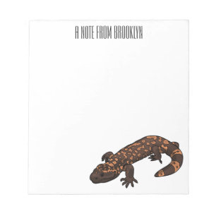Gila Monster Cartoon Illustration Notizblock