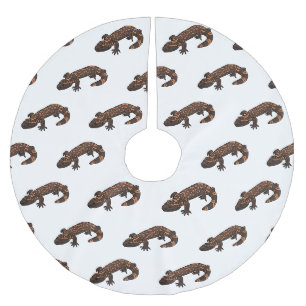 Gila Monster Cartoon Illustration Polyester Weihnachtsbaumdecke